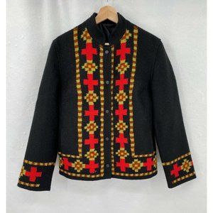 Tabask Crossfire Spirit Of The Red Horse Alpaca Handcrafted Peru Jacket Sz L NWT